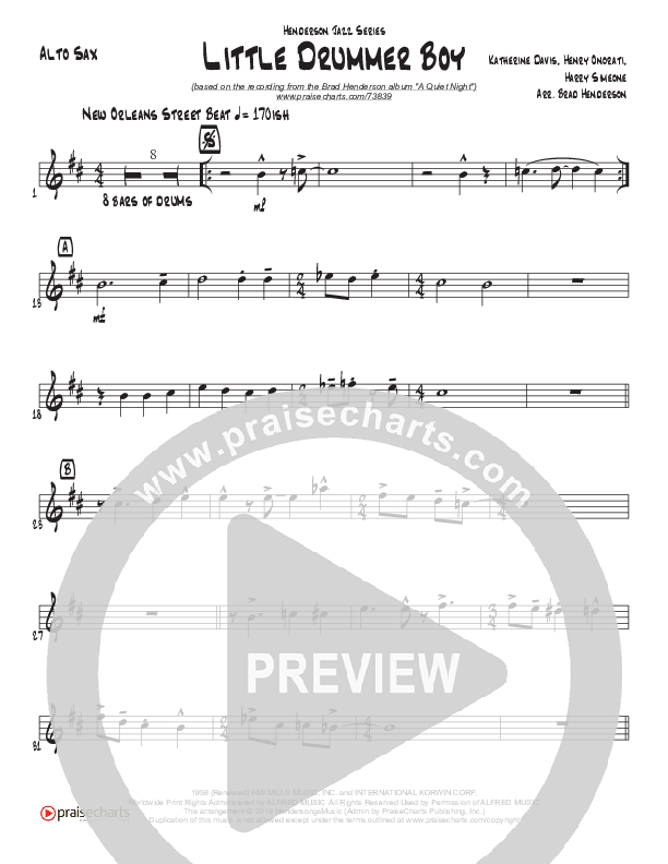 Little Drummer Boy (Instrumental) Alto Sax (Brad Henderson)
