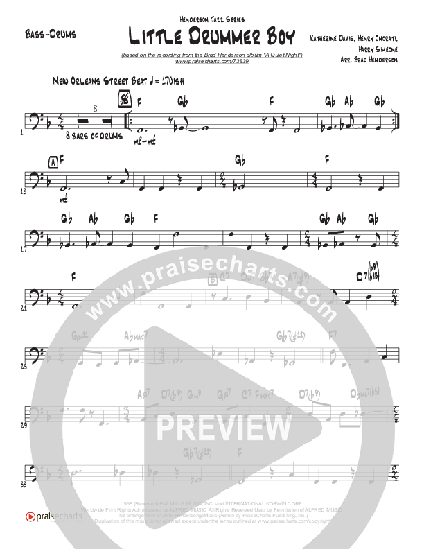 Little Drummer Boy (Instrumental) Drum Set (Brad Henderson)