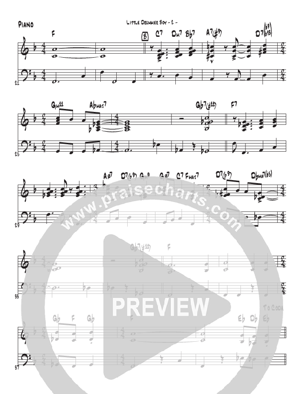 Little Drummer Boy (Instrumental) Piano Sheet (Brad Henderson)