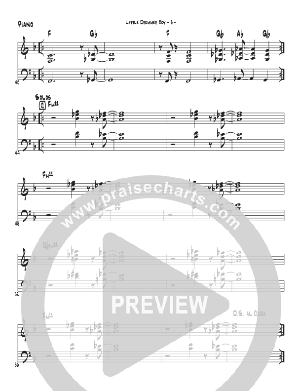 Little Drummer Boy (Instrumental) Piano Sheet (Brad Henderson)