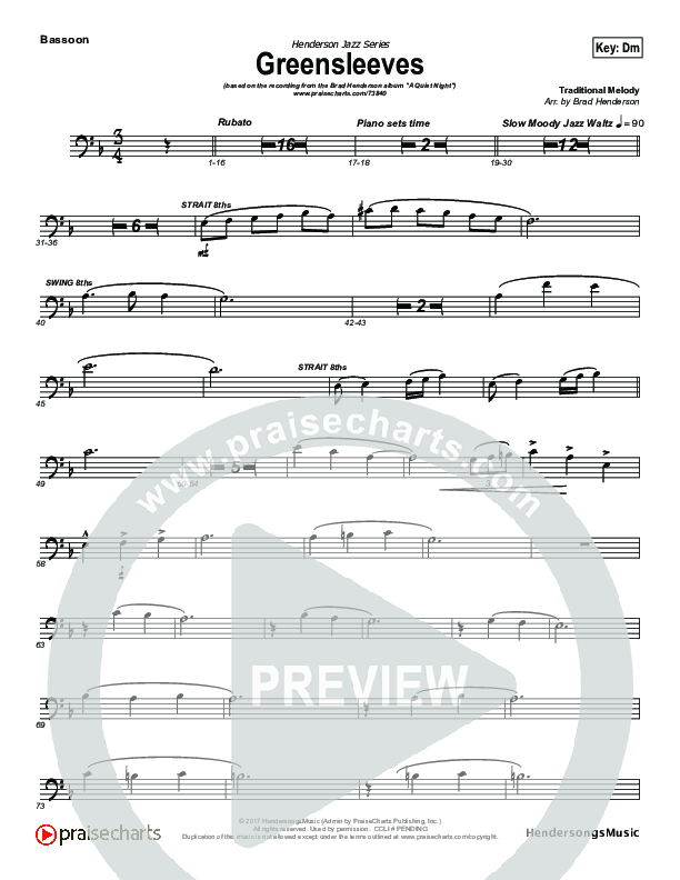 Greensleeves (Instrumental) Bassoon (Brad Henderson)