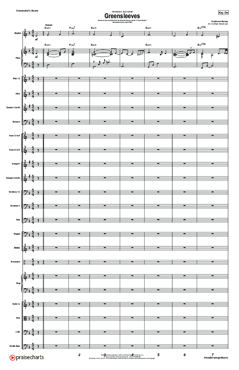 Greensleeves (Instrumental) Orchestration (Brad Henderson)