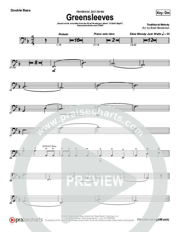 Greensleeves (Instrumental) Double Bass (Brad Henderson)