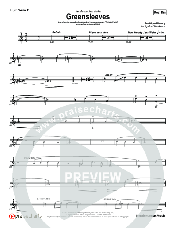 Greensleeves (Instrumental) French Horn (Brad Henderson)