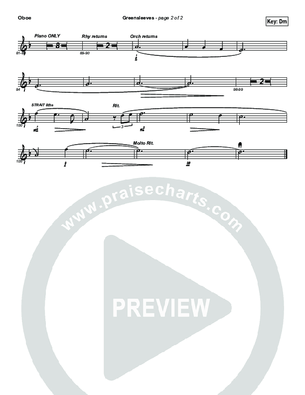 Greensleeves (Instrumental) Oboe (Brad Henderson)