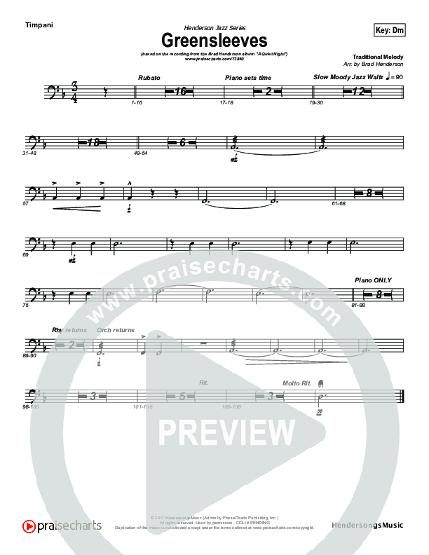 Greensleeves (Instrumental) Timpani (Brad Henderson)