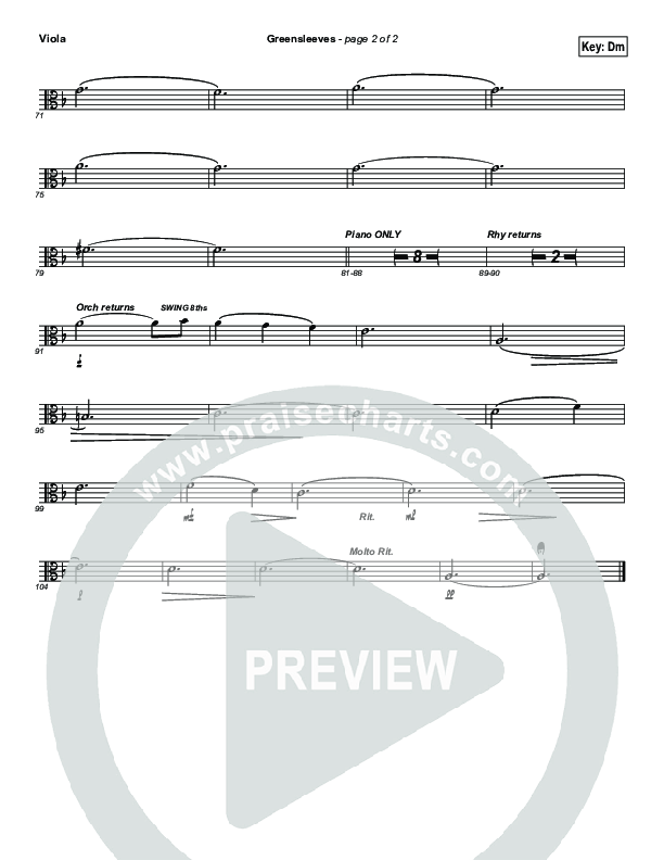 Greensleeves (Instrumental) Viola (Brad Henderson)