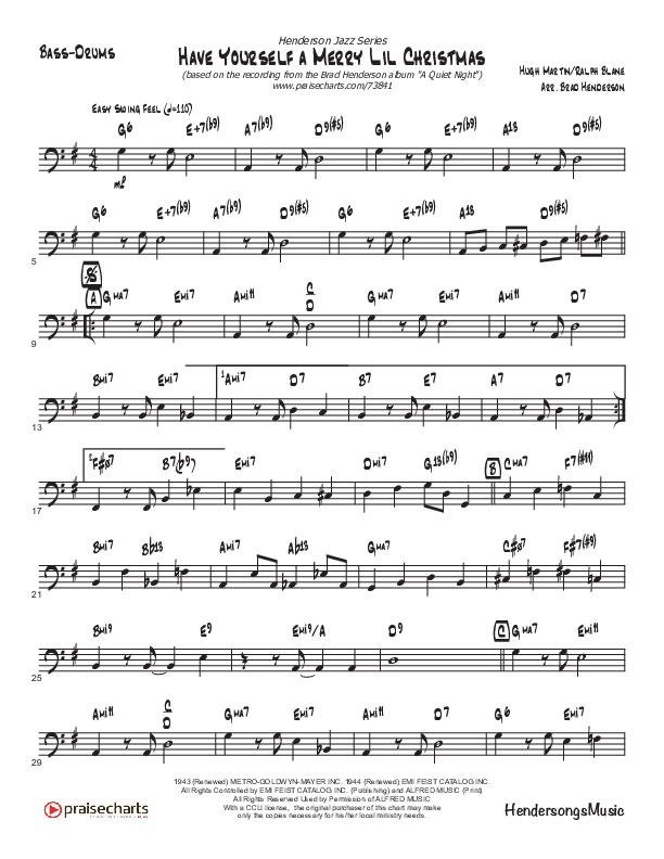 Have Yourself A Merry Little Christmas (Instrumental) Drum Set (Brad Henderson / Justin Pierce)