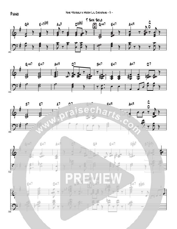 Have Yourself A Merry Little Christmas (Instrumental) Piano Sheet (Brad Henderson / Justin Pierce)