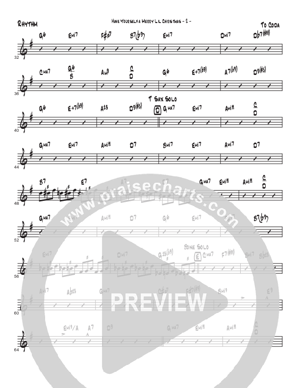 Have Yourself A Merry Little Christmas (Instrumental) Rhythm Chart (Brad Henderson / Justin Pierce)