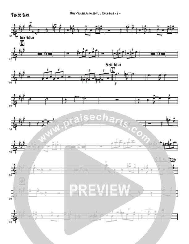 Have Yourself A Merry Little Christmas (Instrumental) Tenor Sax 2 (Brad Henderson / Justin Pierce)