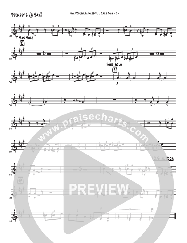 Have Yourself A Merry Little Christmas (Instrumental) Trumpet 2 (Brad Henderson / Justin Pierce)