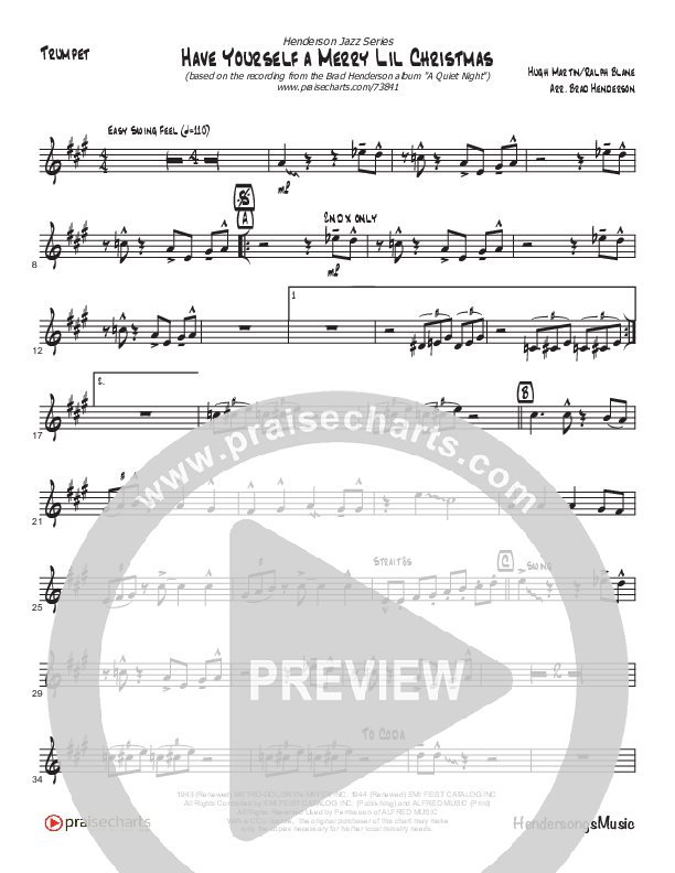Have Yourself A Merry Little Christmas (Instrumental) Trumpet (Brad Henderson / Justin Pierce)