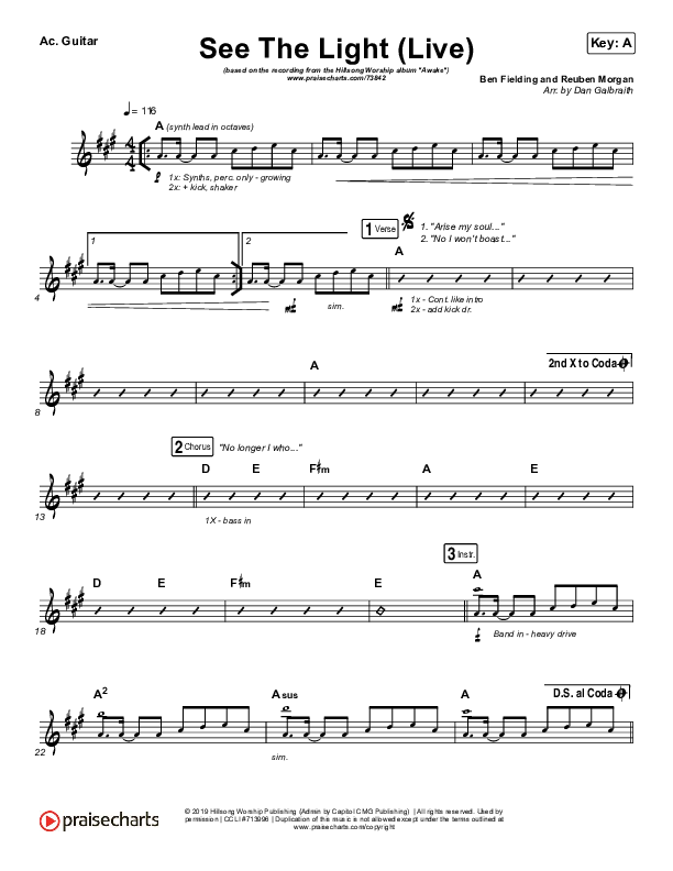 See The Light (Live) Acoustic Guitar (Hillsong Worship)