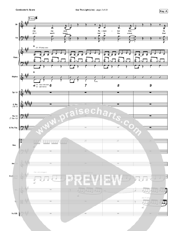See The Light (Live) Conductor's Score (Hillsong Worship)