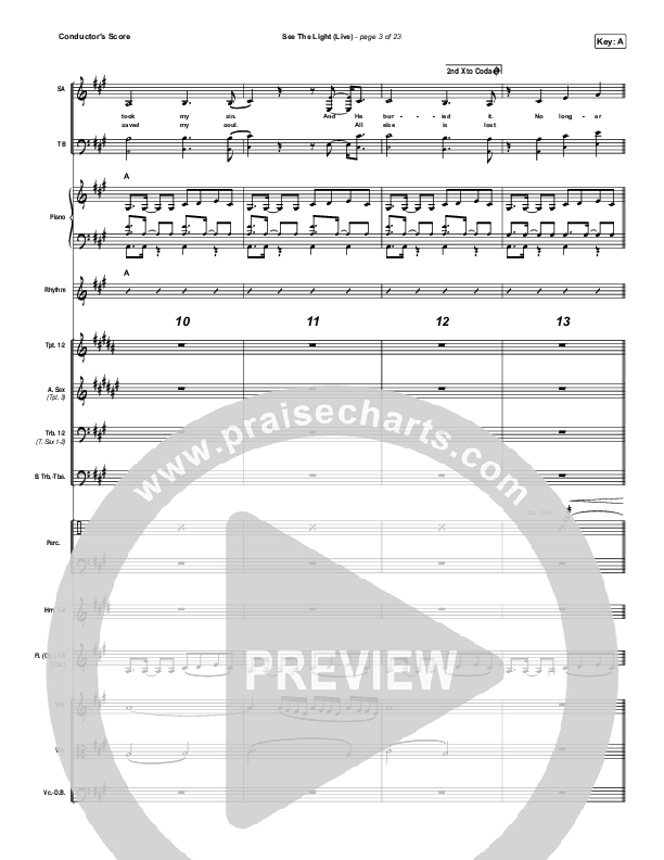 See The Light (Live) Conductor's Score (Hillsong Worship)