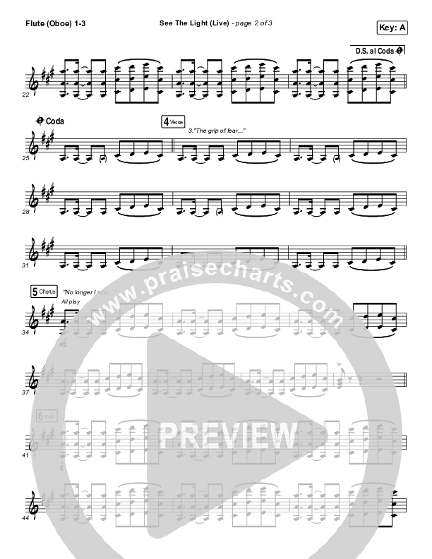 See The Light (Live) Flute/Oboe 1/2/3 (Hillsong Worship)
