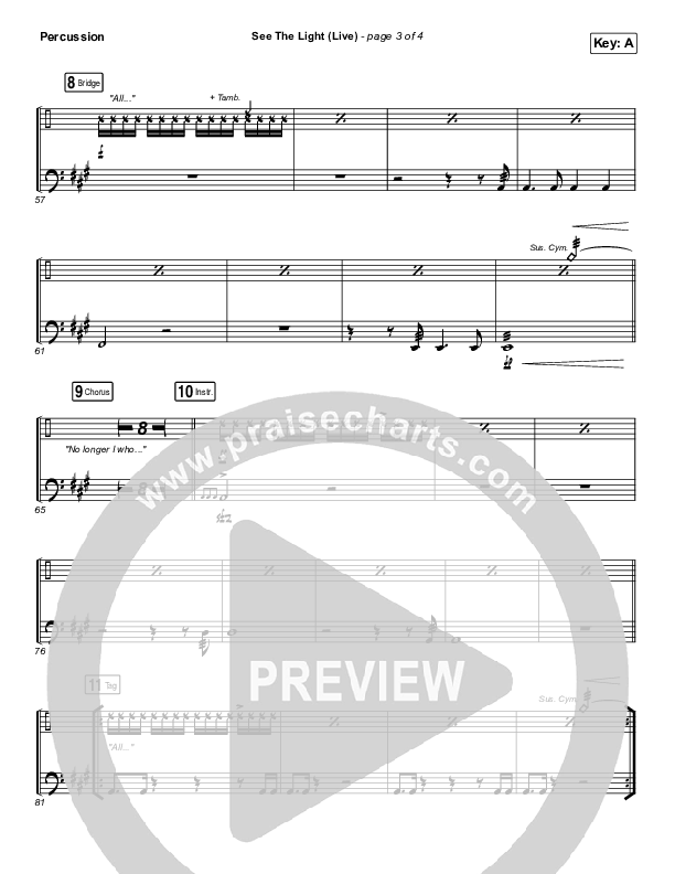 See The Light (Live) Percussion (Hillsong Worship)