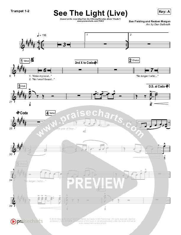 See The Light (Live) Trumpet 1,2 (Hillsong Worship)