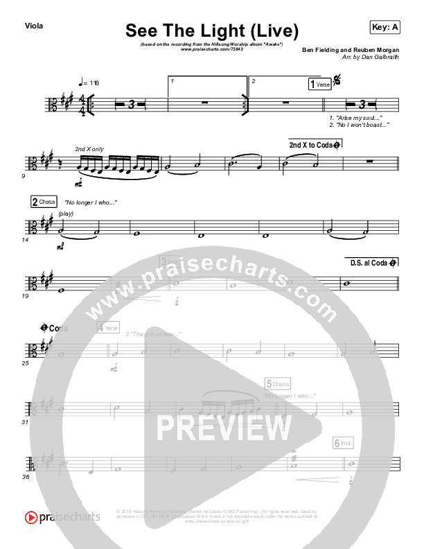 See The Light (Live) Viola (Hillsong Worship)