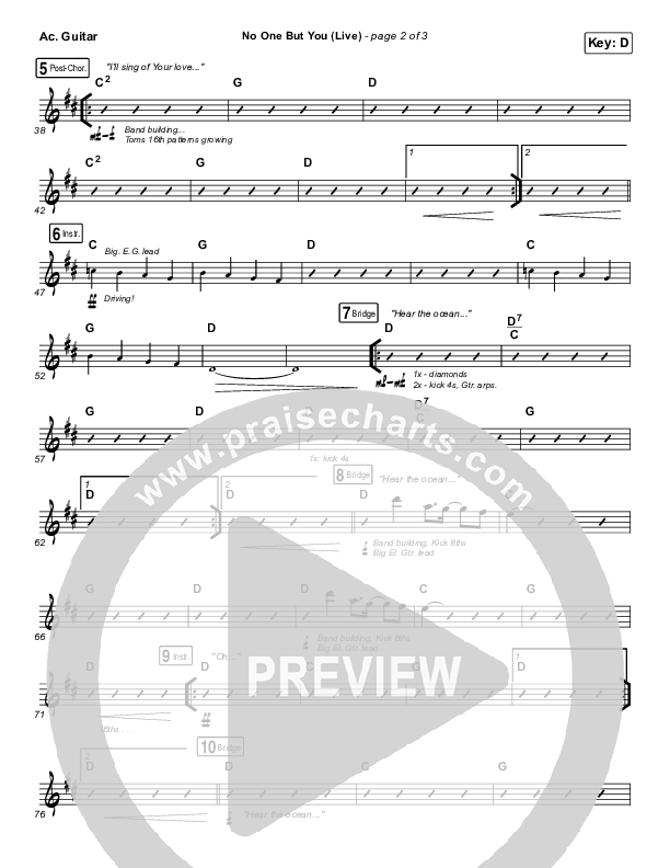 No One But You (Live) Acoustic Guitar (Hillsong Worship)