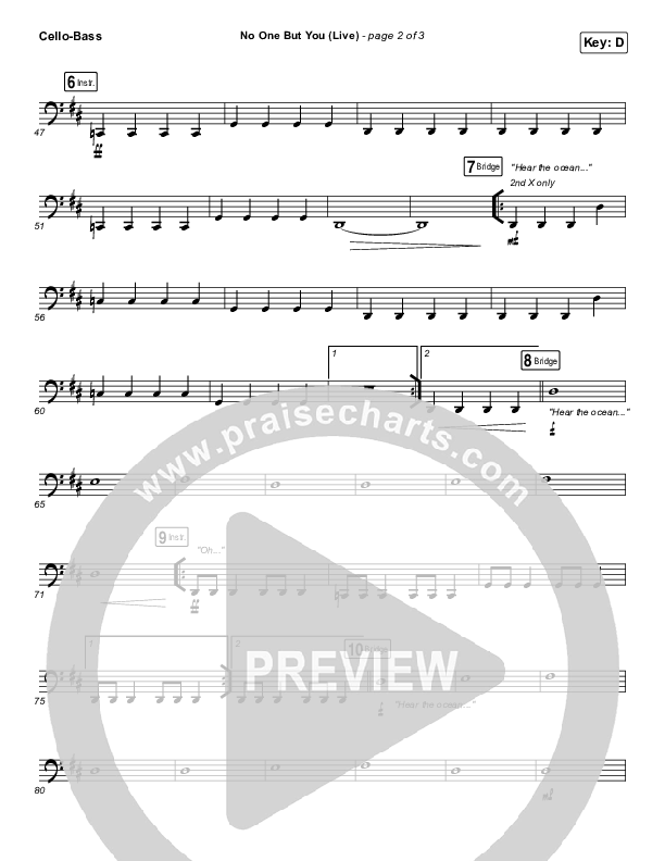No One But You (Live) Cello/Bass (Hillsong Worship)