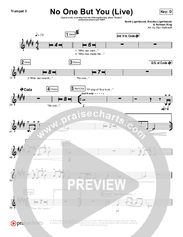 No One But You (Live) Trumpet 3 (Hillsong Worship)