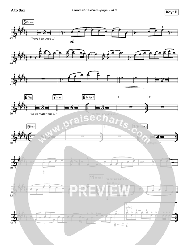 Good & Loved Alto Sax (Travis Greene / Steffany Gretzinger)