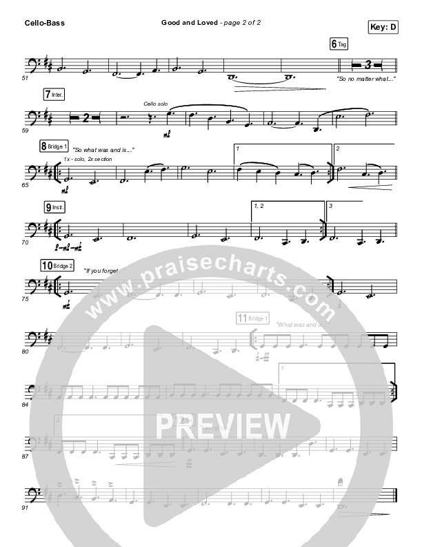 Good & Loved Cello/Bass (Travis Greene / Steffany Gretzinger)