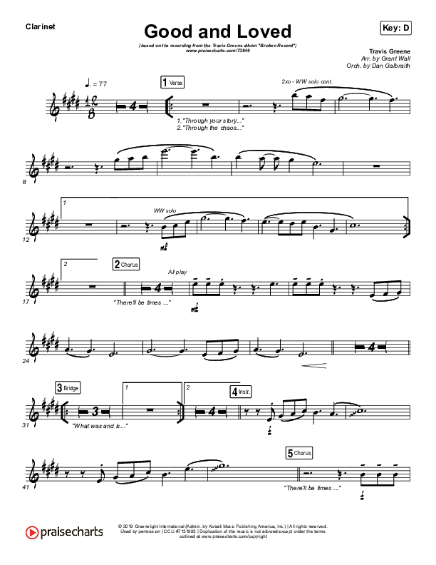 Good & Loved Clarinet (Travis Greene / Steffany Gretzinger)