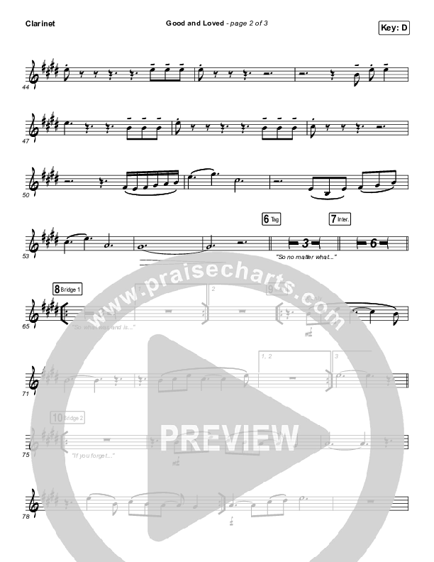 Good & Loved Clarinet (Travis Greene / Steffany Gretzinger)