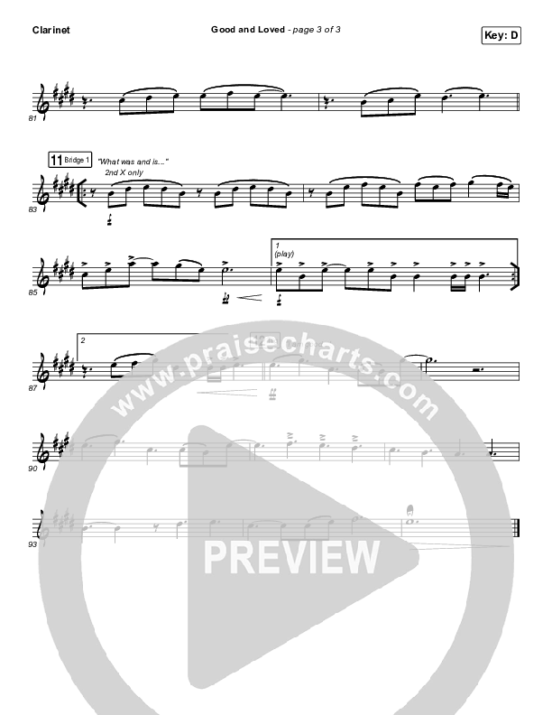 Good & Loved Clarinet (Travis Greene / Steffany Gretzinger)