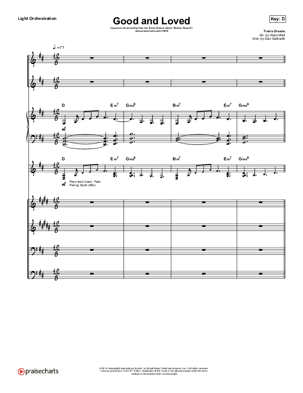 Good & Loved Conductor's Score (Travis Greene / Steffany Gretzinger)