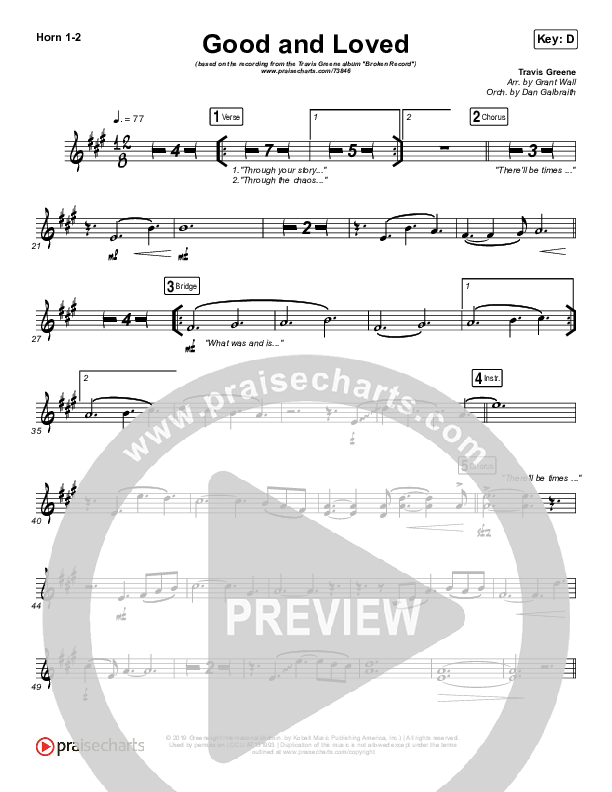 Good & Loved French Horn 1/2 (Travis Greene / Steffany Gretzinger)