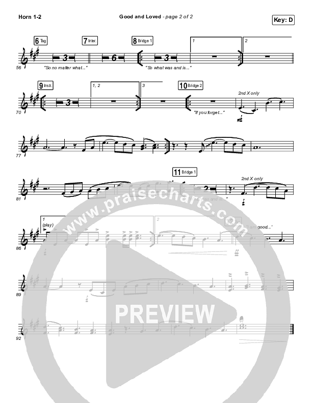 Good & Loved French Horn 1/2 (Travis Greene / Steffany Gretzinger)