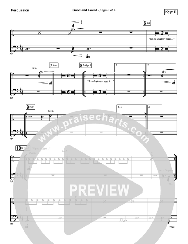 Good & Loved Percussion (Travis Greene / Steffany Gretzinger)