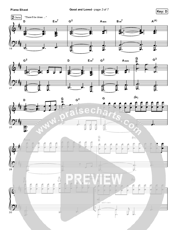 Good & Loved Piano Sheet (Print Only) (Travis Greene / Steffany Gretzinger)