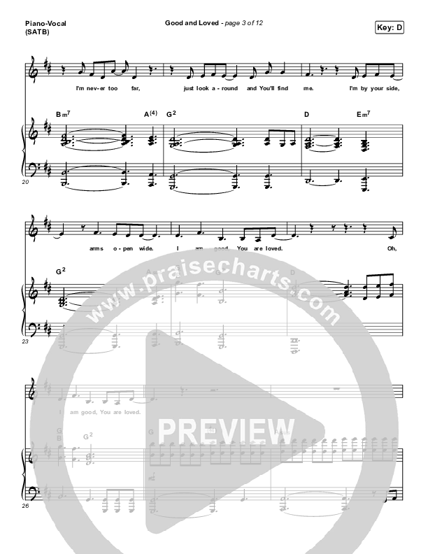 Good & Loved Piano/Vocal (Print Only) (Travis Greene / Steffany Gretzinger)