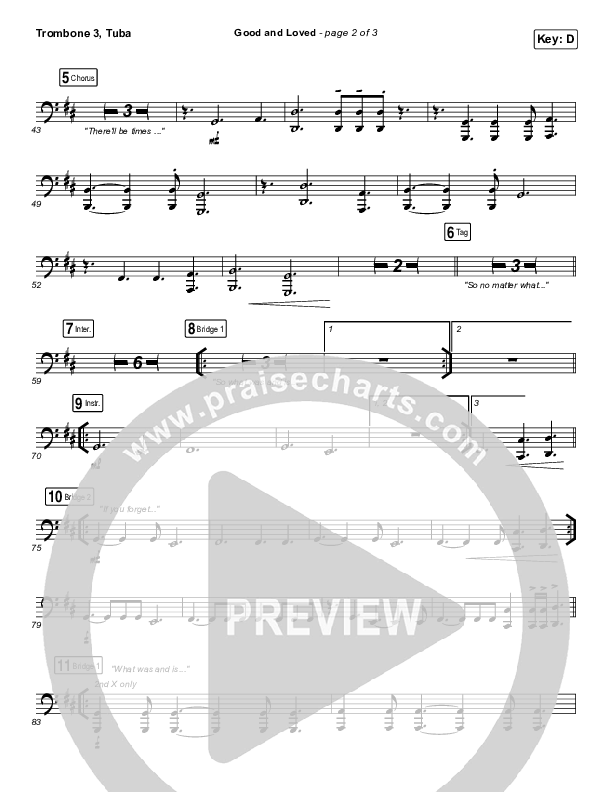 Good & Loved Trombone 3/Tuba (Travis Greene / Steffany Gretzinger)