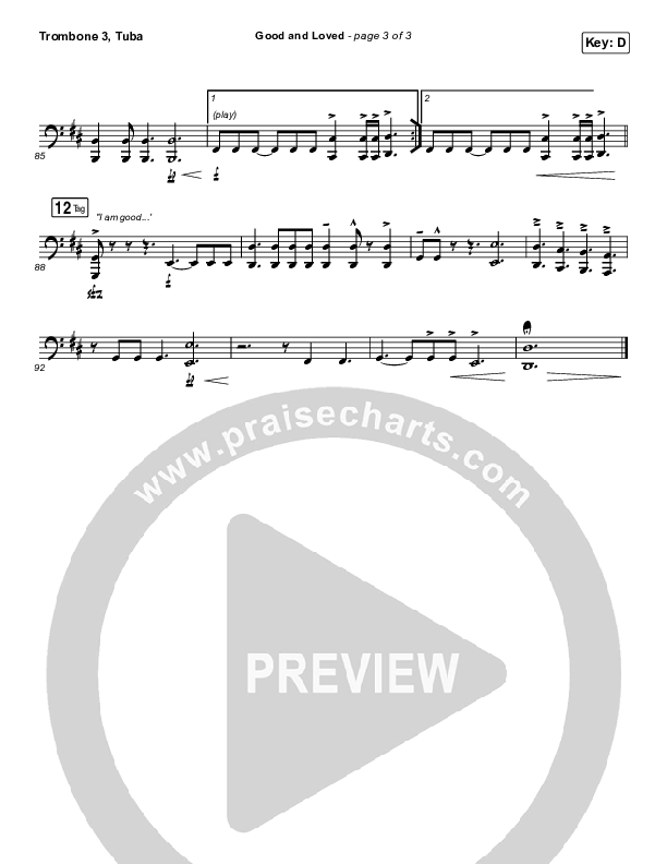 Good & Loved Trombone 3/Tuba (Travis Greene / Steffany Gretzinger)