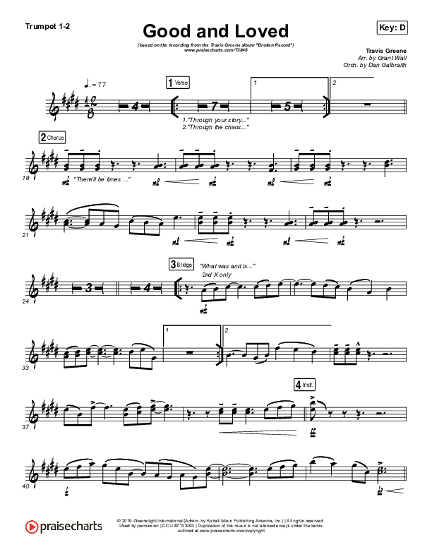 Good & Loved Brass Pack (Travis Greene / Steffany Gretzinger)