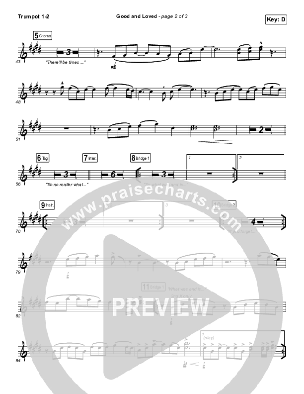 Good & Loved Trumpet 1,2 (Travis Greene / Steffany Gretzinger)