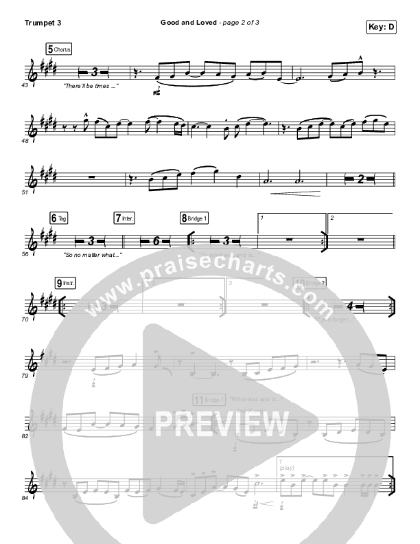Good & Loved Trumpet 3 (Travis Greene / Steffany Gretzinger)