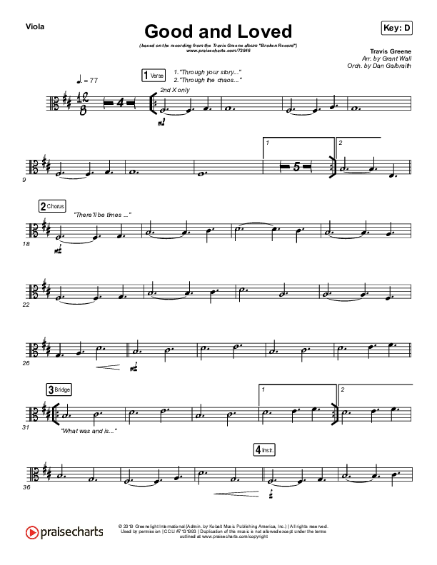 Good & Loved Viola (Travis Greene / Steffany Gretzinger)