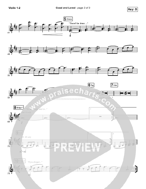 Good & Loved Violin 1/2 (Travis Greene / Steffany Gretzinger)