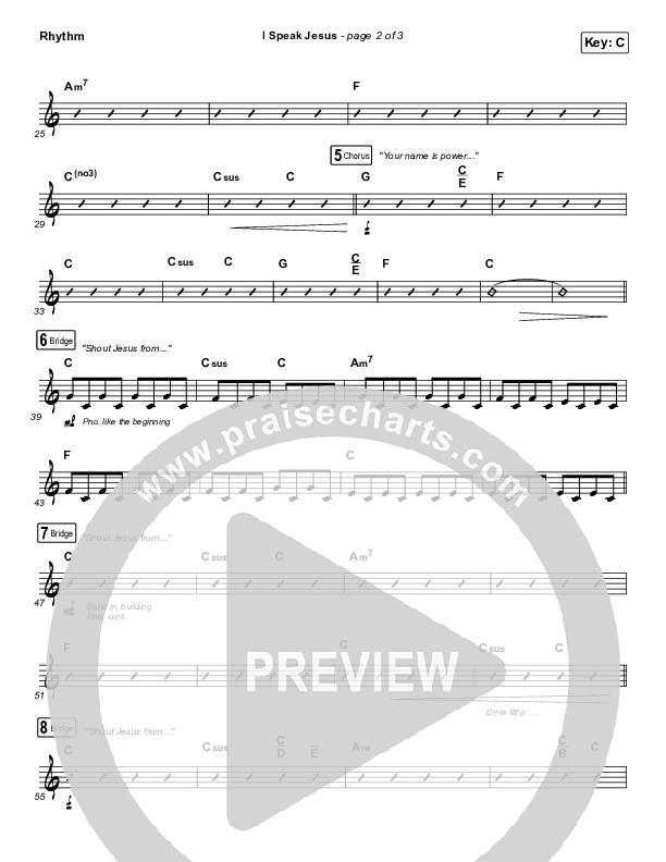 I Speak Jesus Rhythm Chart (Here Be Lions)