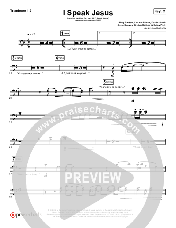 I Speak Jesus Trombone 1/2 (Here Be Lions)