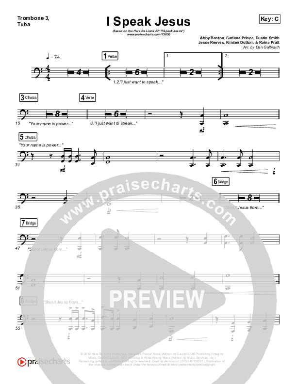 I Speak Jesus Trombone 3/Tuba (Here Be Lions)