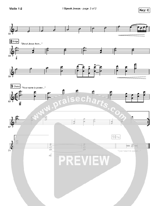 I Speak Jesus Violin 1/2 (Here Be Lions)