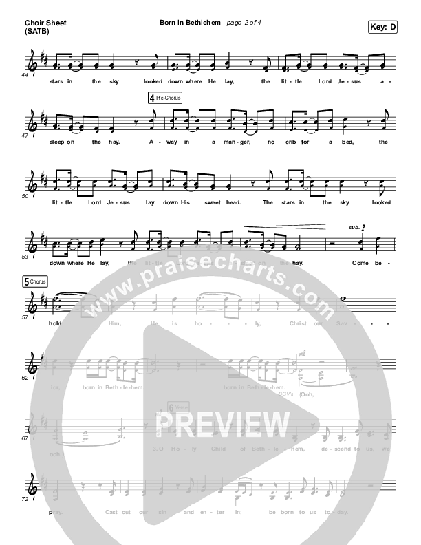 Born In Bethlehem Choir Vocals (SATB) (Highlands Worship)